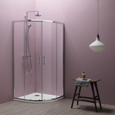 Cabine de dus semirotunde - Cabina de dus Kolpasan, Eco Quat, 80x80 cm, semirotunda