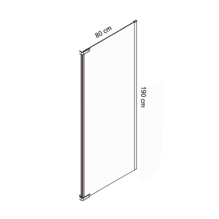 Cabina de dus Mediterraneo, Catania 100x80, cu usa batanta si perete lateral fix [2]