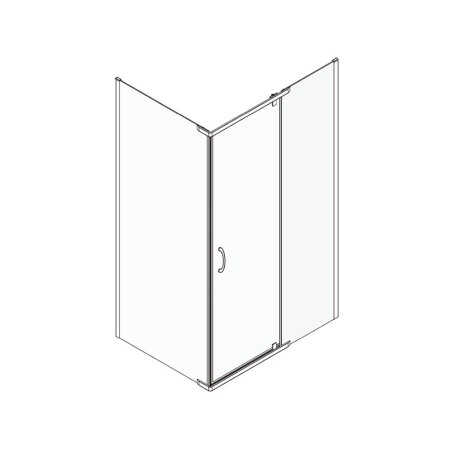 Cabina de dus Mediterraneo, Catania 100x80, cu usa batanta si perete lateral fix [3]