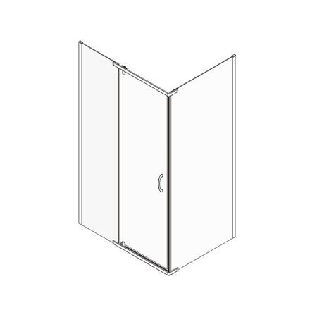 Cabina de dus Mediterraneo, Catania 100x80, cu usa batanta si perete lateral fix [4]