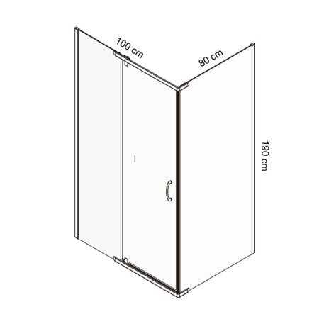 Cabina de dus Mediterraneo, Catania 100x80, cu usa batanta si perete lateral fix [1]