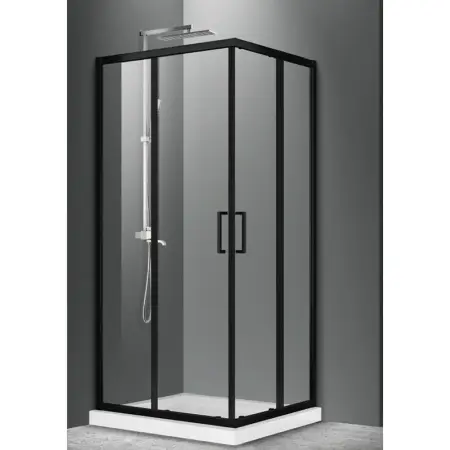 Cabine de dus patrate - Cabina de dus, Mediterraneo, Hector Black, patrata, 80 x 80 cm, inaltime 200 cm, negru