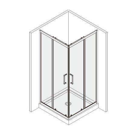 Cabina de dus, Mediterraneo, Hector, patrata, 90x90 cm, inaltimea 200 cm, crom [3]