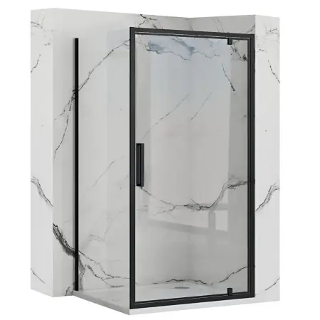 Cabine dus - Cabina de dus patrata cu usa batanta Rea Rapid Swing 90x90 negru