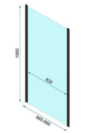 Cabina de dus patrata cu usa batanta si 2 pereti ficsi Rea Rapid Swing 90x90 negru [6]