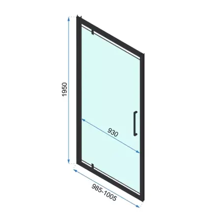 Cabina de dus patrata cu usa pivotanta Rea Rapid Swing 100x100 negru [6]