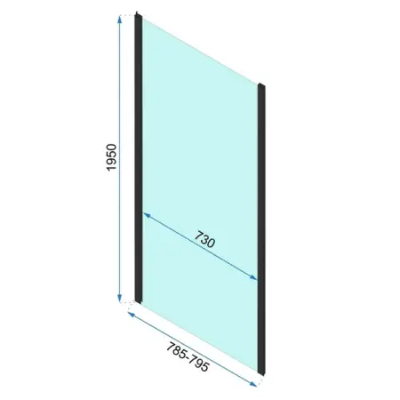 Cabina de dus patrata cu usa pivotanta Rea Rapid Swing 80x80 negru [2]