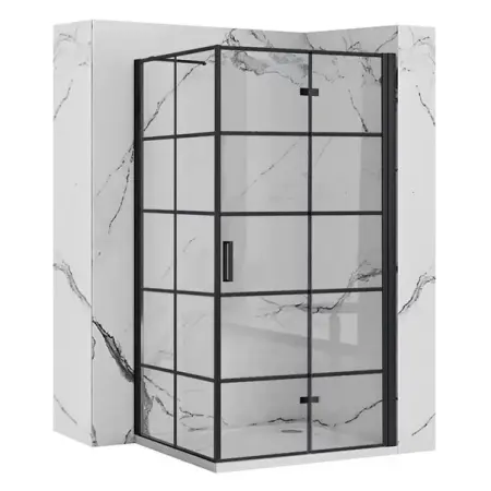 Cabine de dus patrate - Cabina de dus patrata cu usa pliabila Rea Molier 80x80 negru