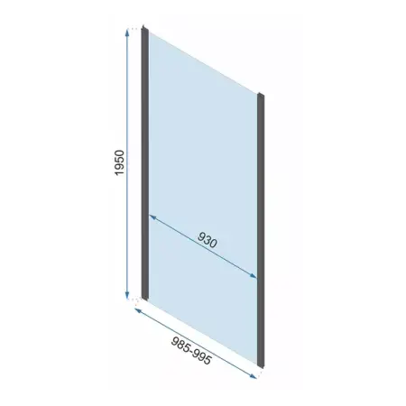 Cabina de dus patrata cu usa pliabila Rea Rapid Fold 100x100 negru [7]