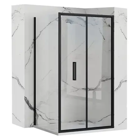Cabine dus - Cabina de dus patrata cu usa pliabila Rea Rapid Fold 80x80 negru