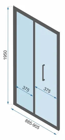 Cabina de dus patrata cu usa pliabila si 2 pereti ficsi Rea Rapid Fold 90×90 auriu [5]