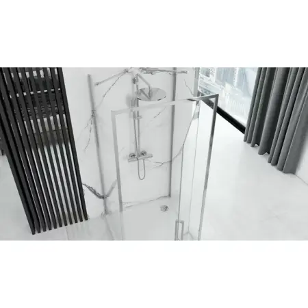 Cabina de dus patrata cu usi batante Rea Rapid Swing 100x100 cm [1]