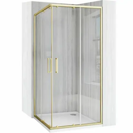 Cabine de dus patrate - Cabina de dus patrata cu usi glisante auriu periat Rea City 80x80 cm