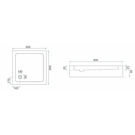 Cabina de dus patrata cu usi glisante auriu Rea City 90x90 cm si cadita alba [7]
