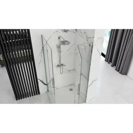 Cabina de dus patrata cu usi pliabile Rea Molier 90x90 crom [2]