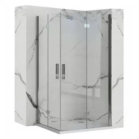 Cabine de dus patrate - Cabina de dus patrata cu usi pliabile Rea Molier 90x90 crom