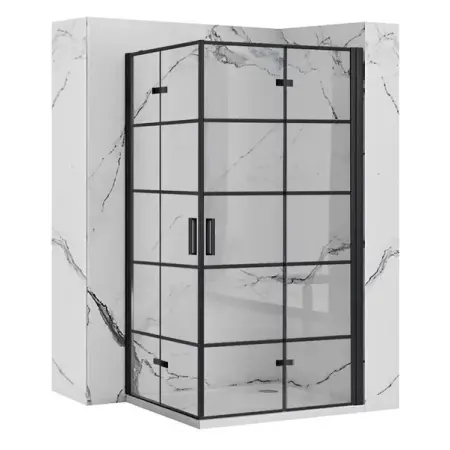 Cabine de dus patrate - Cabina de dus patrata cu usi pliabile Rea Molier 90x90 negru