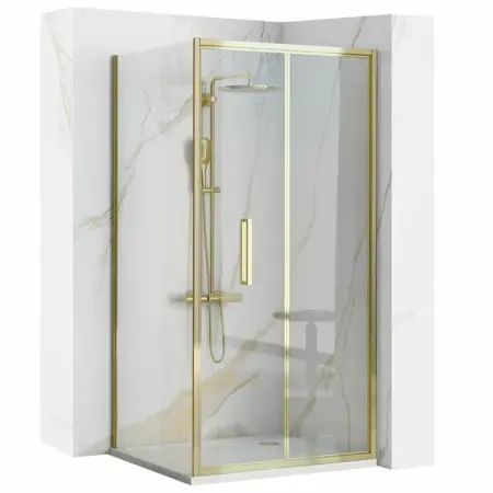 Cabine dus - Cabina de dus patrata cu usi pliabile auriu Rea Rapid Fold 90x80 cm