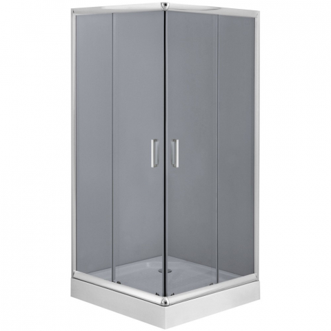 Cabina de dus patrata Deante Funkia cu usi culisante 90x90cm finisaj crom lucios