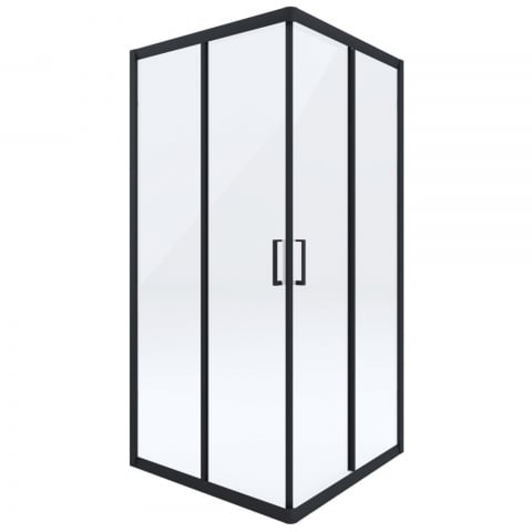 Cabina de dus patrata Deante Funkia cu usi culisante 90x90cm finisaj negru