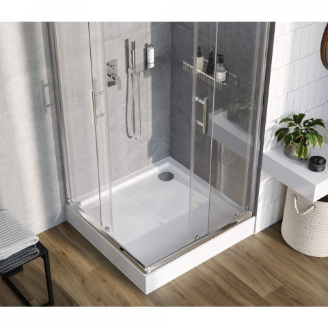 Cabina de dus patrata Deante Jasmin Plus cu usi culisante 80x80cm finisaj crom [2]