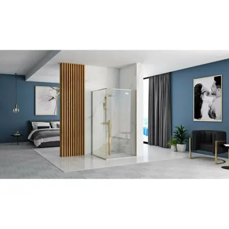 Cabina de dus patrata Rea Fargo cu usa batanta 90x90 auriu [3]