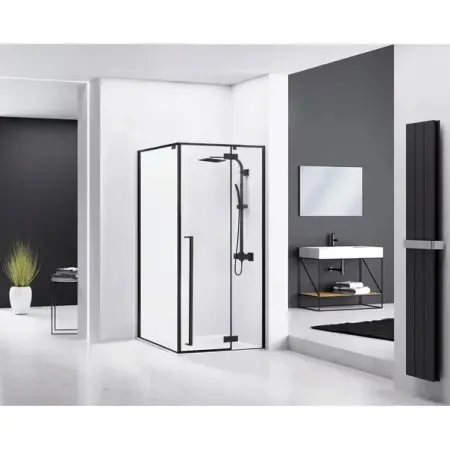 Cabina de dus patrata Rea Fargo cu usa batanta 90x90 negru mat [2]