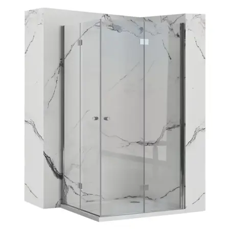 Cabine de dus patrate - Cabina de dus patrata Rea Fold N2 cu usi pliabile 90x90 crom