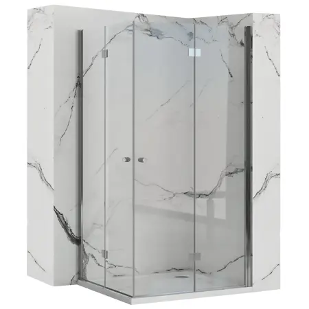 Cabine de dus patrate - Cabina de dus patrata Rea Fold N2 cu usi pliabile 90x90 crom
