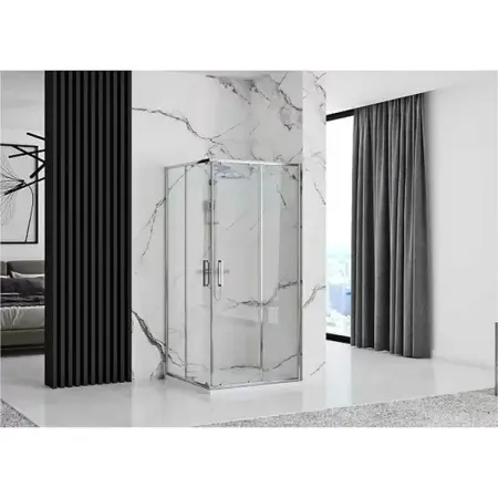 Cabina de dus patrata Rea Punto cu usi glisante 80x80 crom [1]