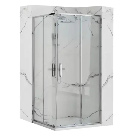 Cabine de dus patrate - Cabina de dus patrata Rea Punto cu usi glisante 80x80 crom