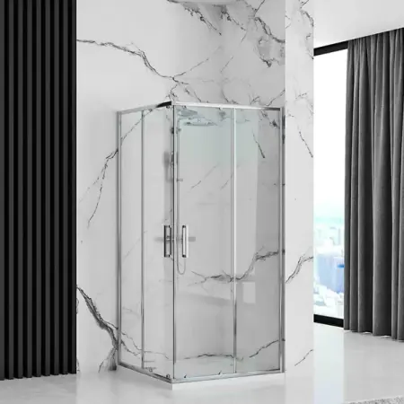 Cabina de dus patrata Rea Punto cu usi glisante 90x90 crom [5]