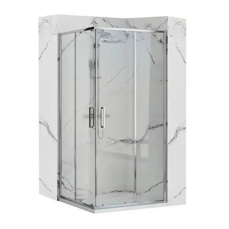 Cabine dus - Cabina de dus patrata Rea Punto cu usi glisante 90x90 crom