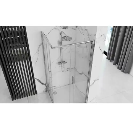 Cabina de dus patrata Rea Punto cu usi glisante 90x90 crom [2]