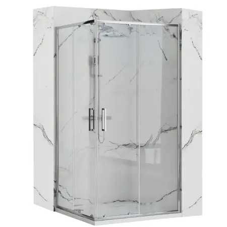 Cabine dus - Cabina de dus Punto Crom cu cadita Savoy 80x100cm, Rea