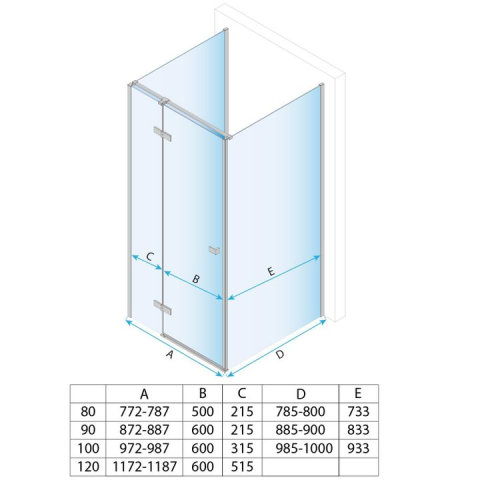 Cabina de dus Rea Atlas 80x80 cu deschidere pe dreapta auriu periat  [3]