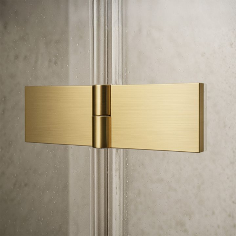 Cabina de dus Rea Atlas 80x80 cu deschidere pe stanga auriu periat  [6]