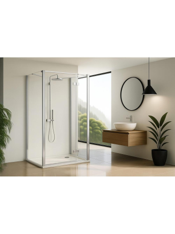 Cabina de dus Rea Atlas cu deschidere pe stanga 80x80 cm crom [1]