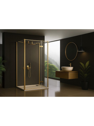 Cabina de dus Rea Atlas cu deschidere pe stanga 90x90 cm auriu periat [6]