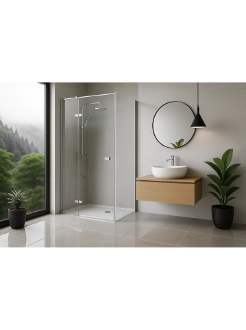 Cabina de dus Rea Atlas deschidere pe stanga 100x90 cm crom [1]