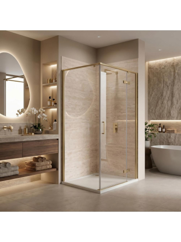 Cabina de dus Rea Bruno 100 x 80 cm auriu periat [5]