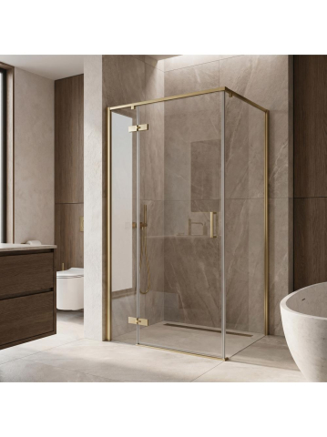 Cabine de dus dreptunghiulare - Cabina de dus Rea Bruno 100 x 80 cm auriu periat