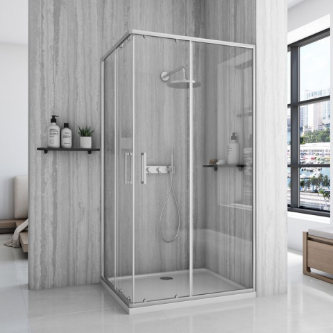 Cabine de dus dreptunghiulare - Cabină de duș Rea City 80x100 cm crom periat