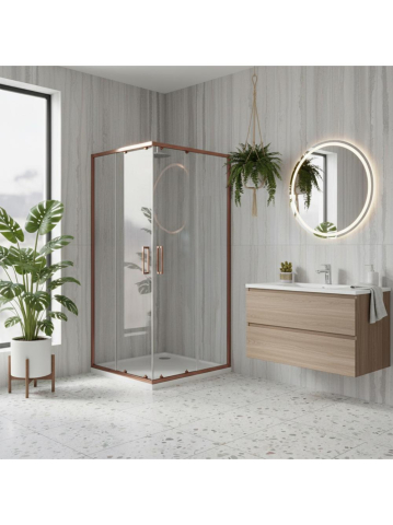 Cabine dus - Cabina de dus Rea City 80x80 cm Cupru periat