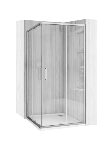 Cabine dus - Cabină de duș Rea City cu cadita alba 90x90 cm crom periat