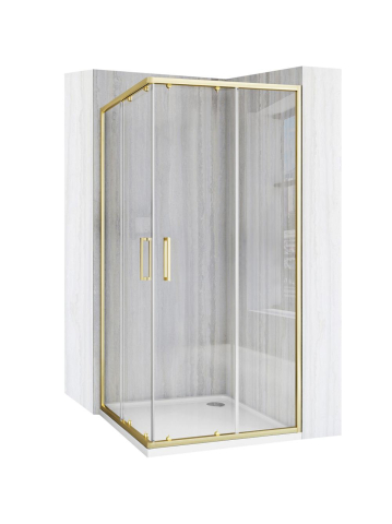 Cabina de dus Rea City cu cadita neagra 80x80 cm auriu periat [1]