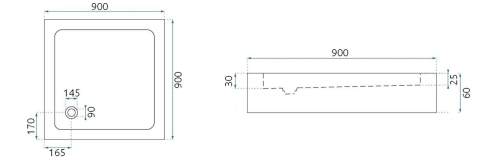 Cabină de duș Rea City cu cadita neagra 90x90 cm auriu periat [8]