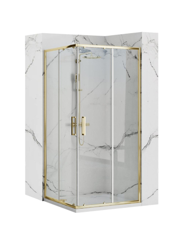 Cabine de dus patrate - Cabina de dus Rea Punto 80x80 cm auriu