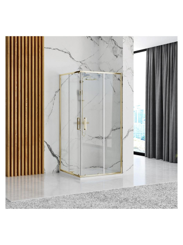 Cabina de dus Rea Punto cu cadita neagra 80x80 cm auriu [1]