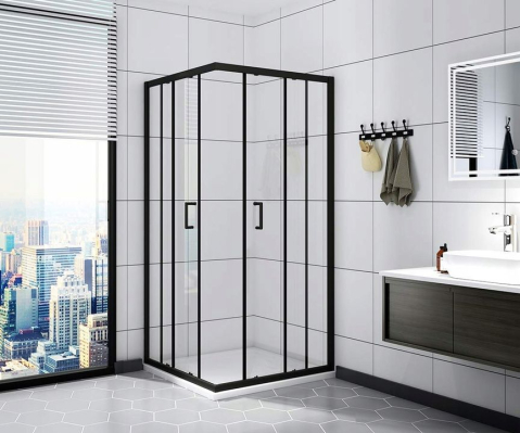 Cabina de dus Rea Vito 80x80 negru [2]